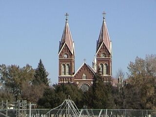 Information about and pictures of the Catholic church in Hoven, South Dakota